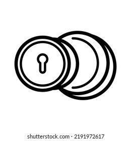 Door handle icon in trendy vector design illustration