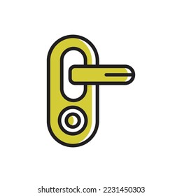 Ilustración del vector de iconos de la manecilla de la puerta