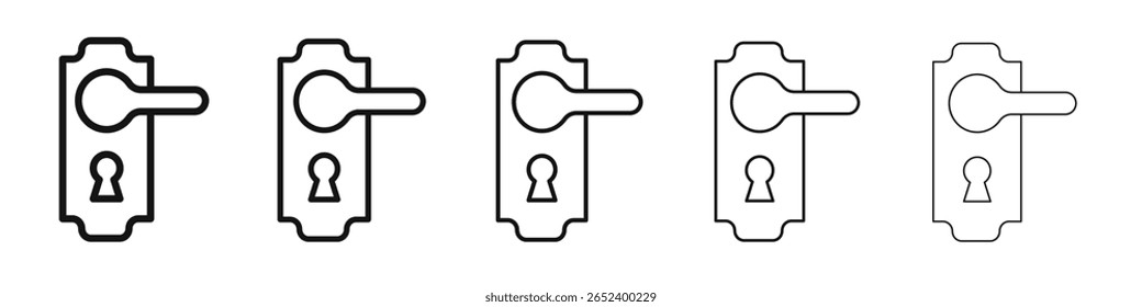 Door Handle icon vector outline set illustration sign