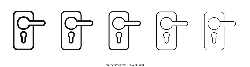 Icono de manija de la puerta Vector conjunto de ilustración signo