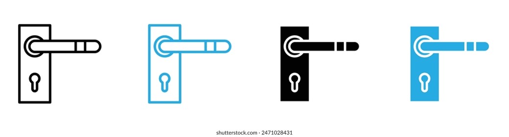Door handle icon vector set collection for web