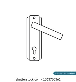 Door Handle Icon Vector Template