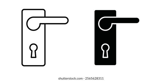 Door handle icons in black and white colors