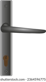 Door handle. Illustration a door handle from the front door. A handle on the doors. Illustration the lock and door handle