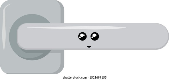 Door handle, illustration, vector on white background.