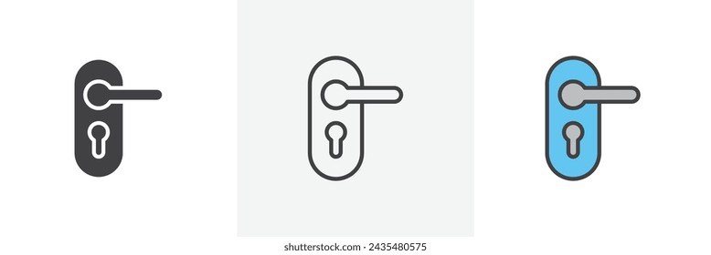 Door Handle Isolated Line Icon Style Design. Simple Vector Illustration