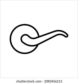 Door handle with key hole vector icon for security on white background. color editable