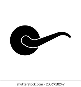 Door handle with key hole vector icon for security on white background. color editable
