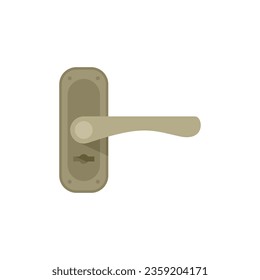 Door handle key icon flat vector. Knob lock. Interior iron isolated