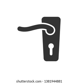 Door handle with keyhole icon vector
