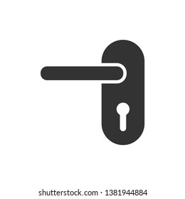 Door handle with keyhole icon vector