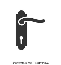 Door Handle With Keyhole Icon Vector