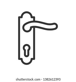 Door handle with keyhole icon vector