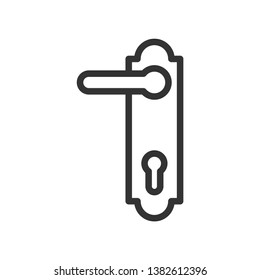 Door handle with keyhole icon vector