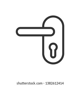 Door handle with keyhole icon vector