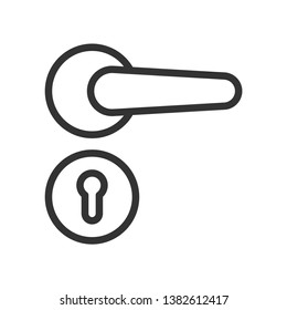 Door handle with keyhole icon vector