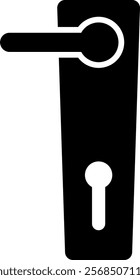 Door handle with keyhole icon vector