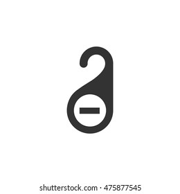 Door handle label icon in single color. Hotel room service disturb warning busy resting