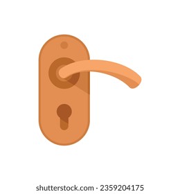 Door handle latch icon flat vector. Lock knob. Metal key isolated