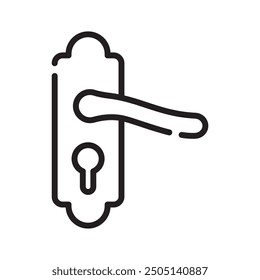 door handle line icon design vector template
