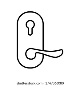 Door handle line icon vector on white background