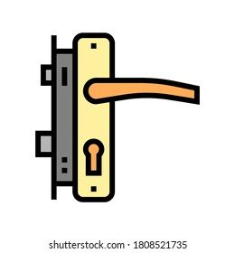 door handle and lock color icon vector. door handle and lock sign. isolated symbol illustration