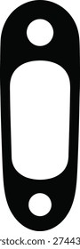 Door handle or lock escutcheon plate icon, representing access, security, or architectural detail.