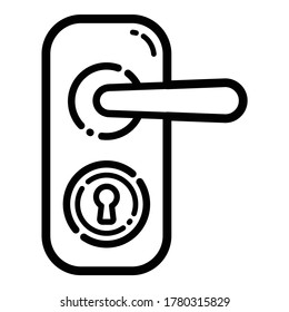 Door Handle Lock Flat Icon Isolated On White Background