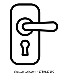 Door Handle Lock Flat Icon Isolated On White Background