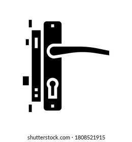 door handle and lock glyph icon vector. door handle and lock sign. isolated contour symbol black illustration