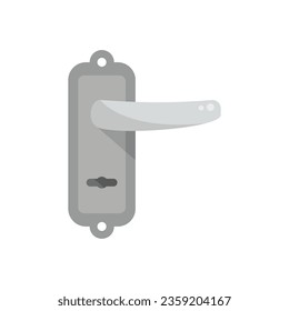 Door handle lock icon flat vector. Knob latch. Metal key isolated