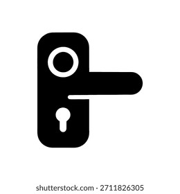 Door Handle Lock Security Icon Isolated On White Background 
