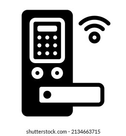 door handle lock security internet of things iot smarthome icon