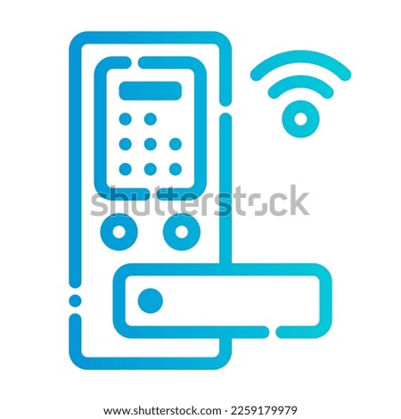 door handle lock security internet of things iot smarthome icon