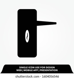 Door handle outline and filled vector icon sign symbol