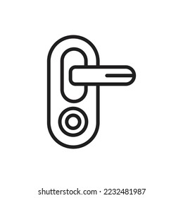 Door Handle Outline Icon Vector Illustration