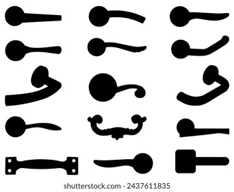 Door handle silhouette vector art