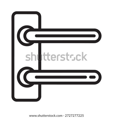 Door handle with two horizontal grips