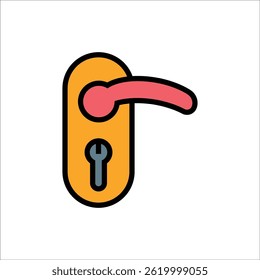 door handle vector icon line template