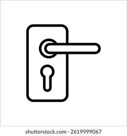 modelo de linha de ícone de vetor de alça de porta