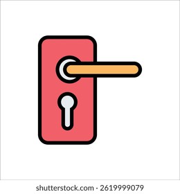 Plantilla de línea de icono de Vector de manija de puerta