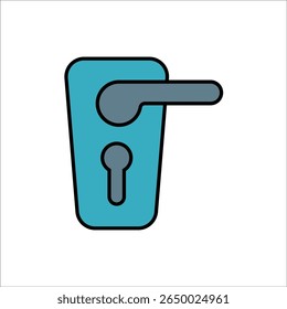 Plantilla de línea de icono de Vector de manija de puerta