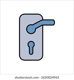 door handle vector icon line template