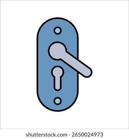 door handle vector icon line template