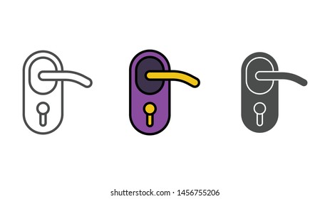 Door handle vector icon sign symbol