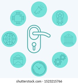 Door handle vector icon sign symbol
