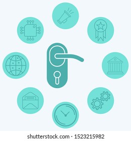 Door handle vector icon sign symbol
