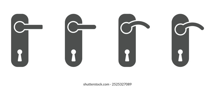 Iconos vectoriales de manija de puerta. Icono de manija de puerta