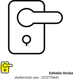 Icono de línea del vector de la manecilla de la puerta