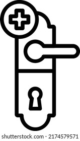 Door Handle Vector line Icon Design